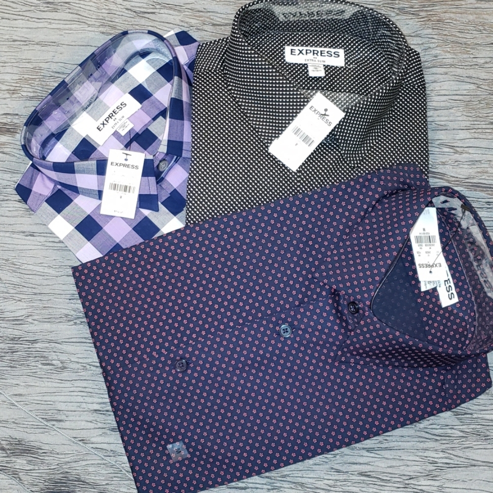 Express Extra Slim Dress Shirt Size M 15-15.5